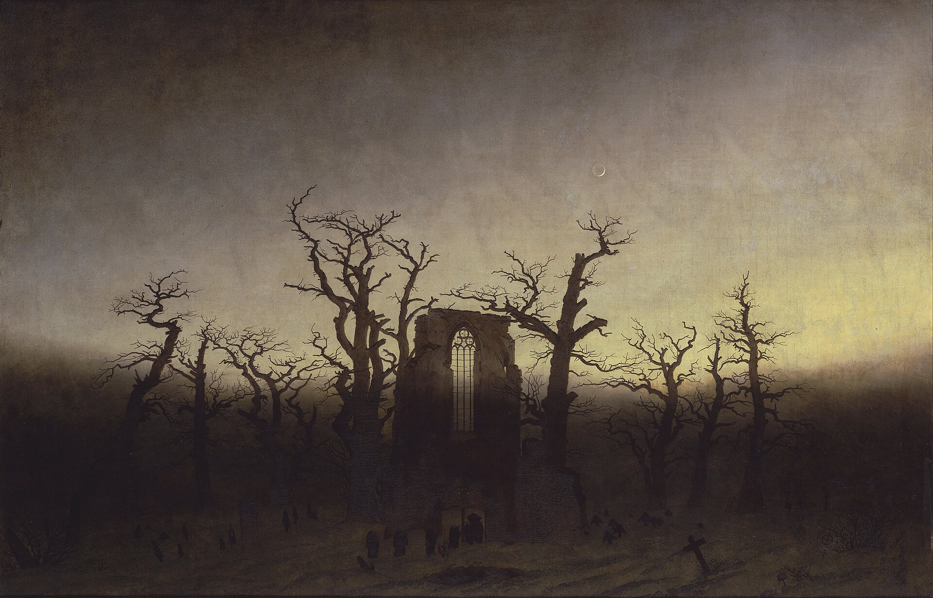 Abbey in the Oakwood av Caspar David Friedrich