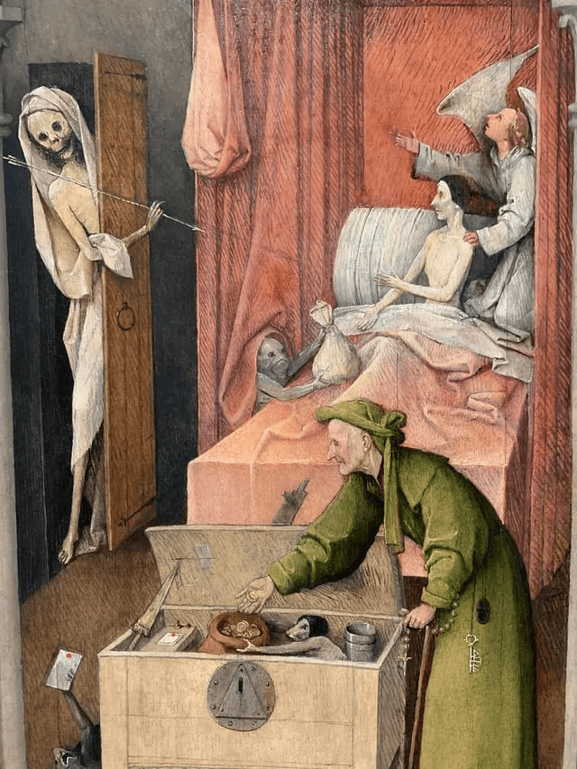 Death and the Miser av Hieronymus Bosch